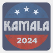 Kamala Harris 2024 voor President Vierkante Sticker (Voorkant)