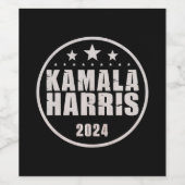 Kamala Harris 2024 voor President Wijn Etiket (Enkel label)
