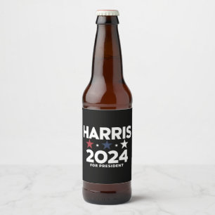 Kamala Harris 2024 voor verkiezingscampagne in Pre Bier Etiket