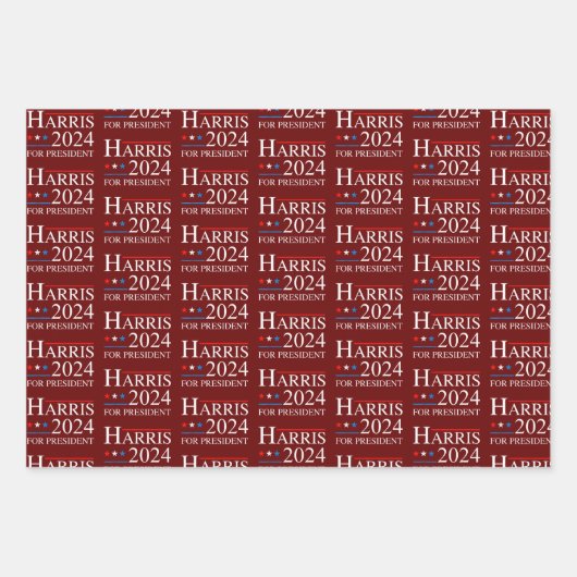 Kamala Harris 2024 voor verkiezingscampagne in Pre Inpakpapier Vel (Voorkant 2)