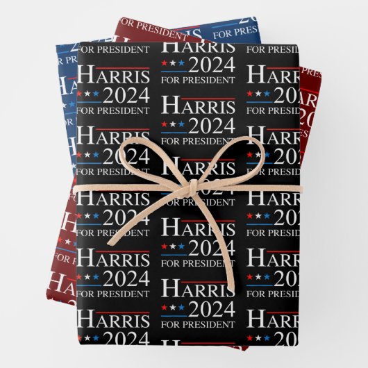 Kamala Harris 2024 voor verkiezingscampagne in Pre Inpakpapier Vel (In situ)