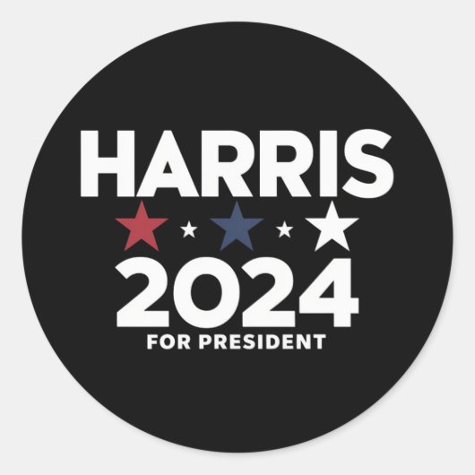 Kamala Harris 2024 voor verkiezingscampagne in Pre Ronde Sticker (Voorkant)