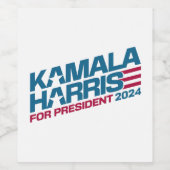 Kamala Harris 2024 voor verkiezingscampagne in Pre Wijn Etiket (Enkel label)