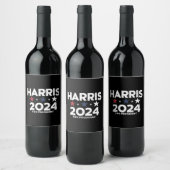 Kamala Harris 2024 voor verkiezingscampagne in Pre Wijn Etiket (Flessen)