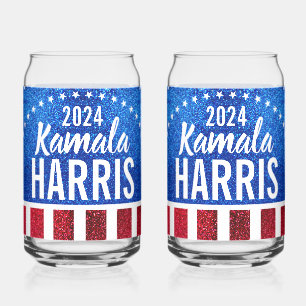 Kamala Harris 2024 Vooruitgang en eenheid Blikvorm Glas
