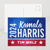 Kamala Harris 2024 Vooruitgang en eenheid Briefkaart (Voorkant / Achterkant)