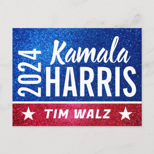 Kamala Harris 2024 Vooruitgang en eenheid Briefkaart (Voorkant)