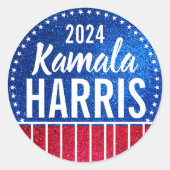 Kamala Harris 2024 Vooruitgang en eenheid Ronde Sticker (Voorkant)