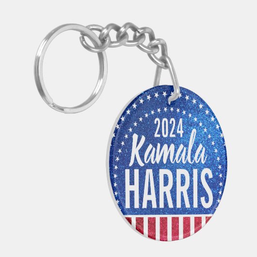 Kamala Harris 2024 Vooruitgang en eenheid Sleutelhanger (Voorkant Links)