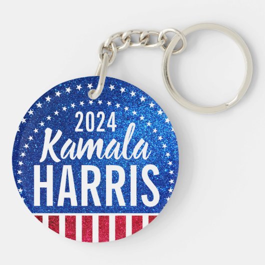 Kamala Harris 2024 Vooruitgang en eenheid Sleutelhanger (Achterkant)
