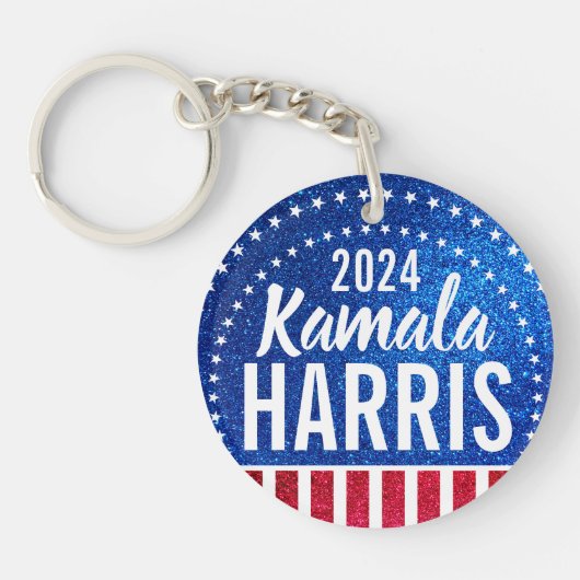 Kamala Harris 2024 Vooruitgang en eenheid Sleutelhanger (Voorkant)