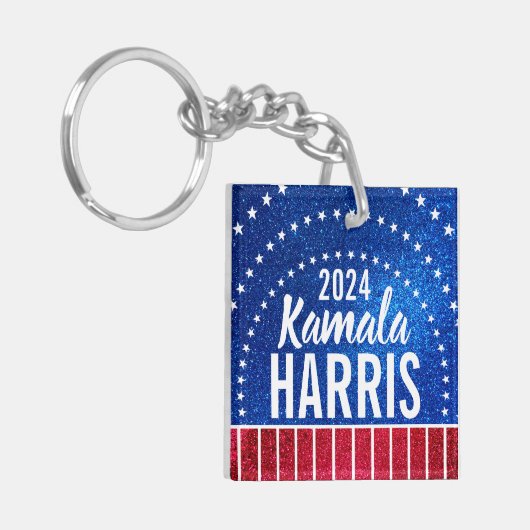 Kamala Harris 2024 Vooruitgang en eenheid Sleutelhanger (Voorkant Links)