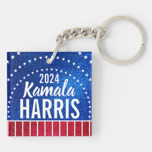 Kamala Harris 2024 Vooruitgang en eenheid Sleutelhanger (Achterkant)