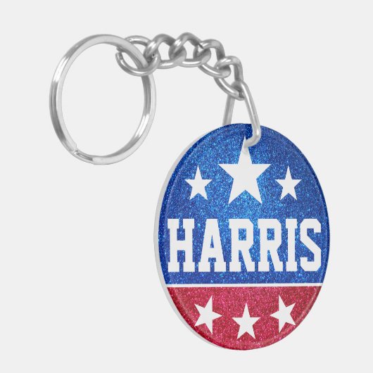 Kamala Harris 2024 Vooruitgang en eenheid Sleutelhanger (Voorkant Links)
