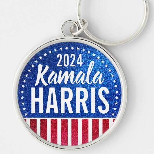Kamala Harris 2024 Vooruitgang en eenheid Sleutelhanger (Voorkant)