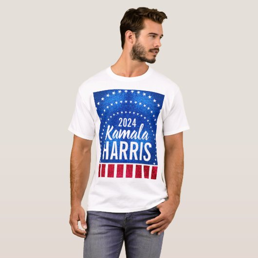 Kamala Harris 2024 Vooruitgang en eenheid T-shirt (Voorkant volledig)