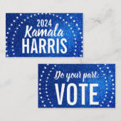 Kamala Harris 2024 Vooruitgang en eenheid Visitekaartje (Voorkant / Achterkant)