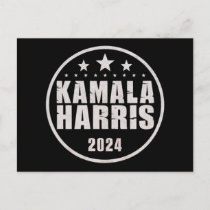 Kamala Harris 2024 Voorzitter Retro Verkiezing Briefkaart