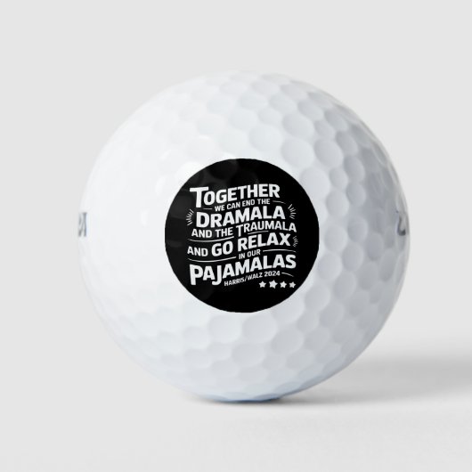 Kamala Harris 2024 We Can End Dramala Traumala Golfballen (Voorkant)
