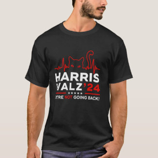 Kamala Harris 2024 We gaan niet terug op hartslag T-shirt
