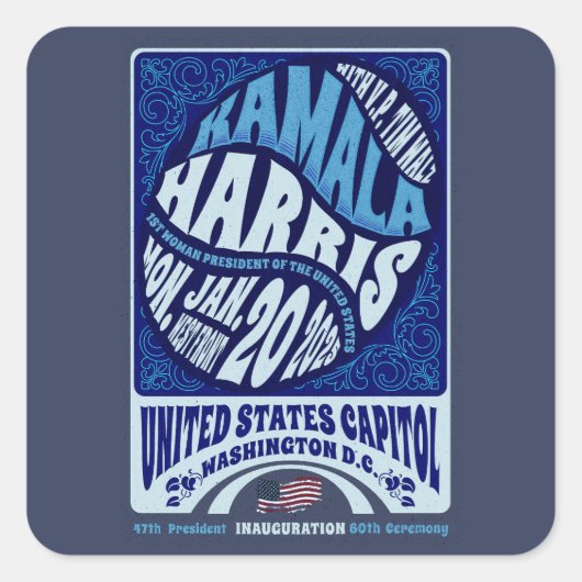 Kamala Harris 20e Inauguratie 2025 Vierkante Sticker (Voorkant)