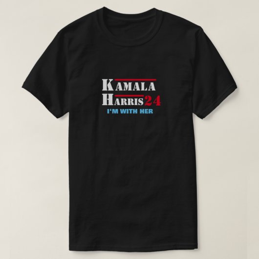 Kamala Harris 24 Ik ben met Haar T-Shirt (Design voorkant)
