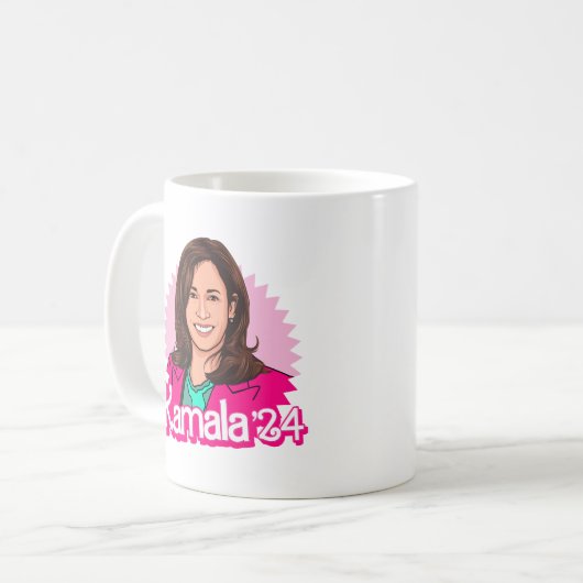 Kamala Harris '24 in het roze Koffiemok (Voorkant links)