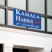 Kamala Harris '24 - Laten we het werk afmaken Spandoek (Buitenkant Gebouw)