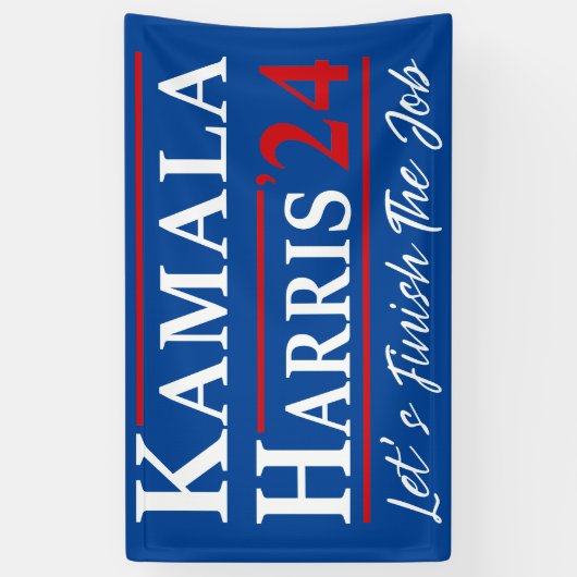 Kamala Harris '24 - Laten we het werk afmaken Spandoek (Verticaal)