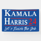 Kamala Harris '24 - Laten we het werk afmaken Spandoek (Horizontaal)