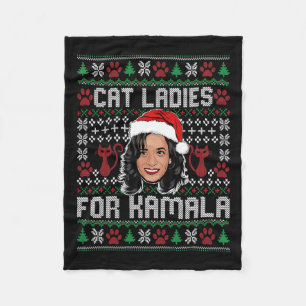 Kamala Harris 24 lelijke kerstkattendames voor Kam Fleece Deken