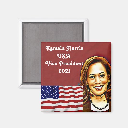Kamala Harris 46e vice-Presidenten Magneet (Voorkant / Achterkant)