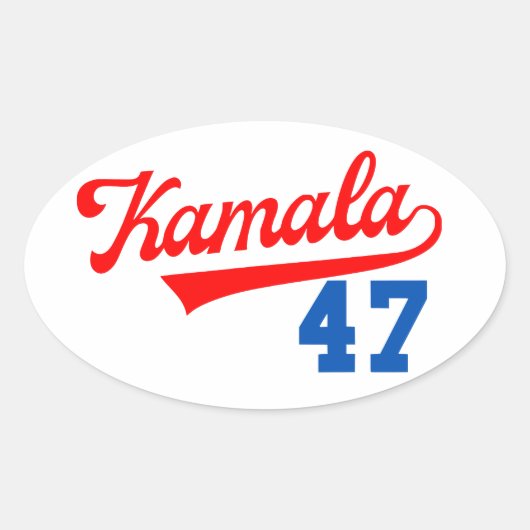 Kamala Harris 47 e - President 47 e Ovale Sticker (Voorkant)