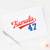 Kamala Harris 47 e - President 47 e Ovale Sticker (Envelop)