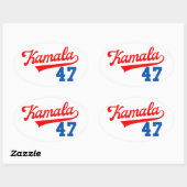 Kamala Harris 47 e - President 47 e Ovale Sticker (Vel)