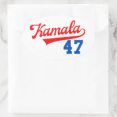Kamala Harris 47 e - President 47 e Ovale Sticker (Tas)