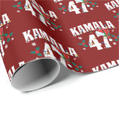 Kamala Harris 47 President Vrolijk Kerstman Cadeaupapier (Rol Hoek)