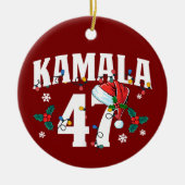 Kamala Harris 47 President Vrolijk Kerstman Keramisch Ornament (Voorkant)