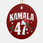 Kamala Harris 47 President Vrolijk Kerstman Keramisch Ornament (Links)