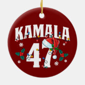 Kamala Harris 47 President Vrolijk Kerstman Keramisch Ornament (Achterkant)