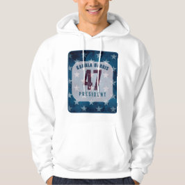 Kamala Harris 47 President. Wit Hoodie