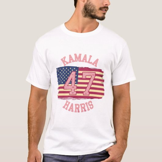 Kamala Harris 47: Stijlvol Varsity Design 2024 T-shirt (Voorkant)