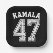 Kamala Harris 47 voor President voor het volk Papieren Bordje (Voorkant)