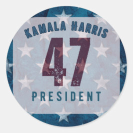 Kamala Harris 47e President. Circle Ronde Sticker