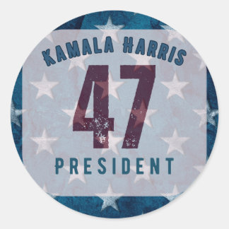 Kamala Harris 47e President. Circle Ronde Sticker