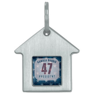 Kamala Harris 47e President. Huisdier Penning. Huisdieren Naamplaatje
