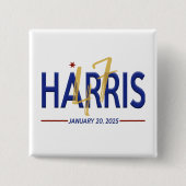 Kamala Harris 47e President Inhuldiging Vierkante Button 5,1 Cm (Voorkant)