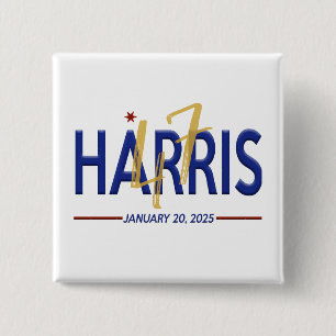 Kamala Harris 47e President Inhuldiging Vierkante Button 5,1 Cm