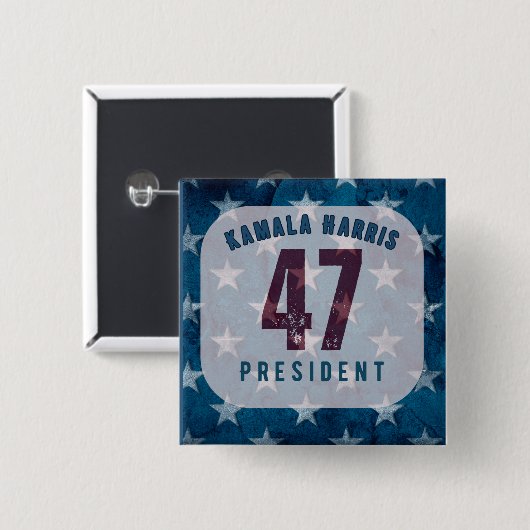 Kamala Harris 47e President. Vierkant Vierkante Button 5,1 Cm (Voorkant /achterkant)