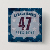 Kamala Harris 47e President. Vierkant Vierkante Button 5,1 Cm (Voorkant)